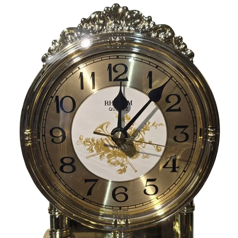 Rhythm Quartz Melody Clock 4RH678BR Rotating Pendulum Dome Japan